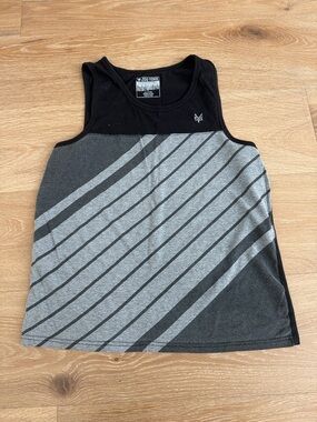 Zoo York Black and Gray Diagonal Stripe Tank
